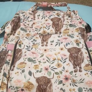 Highland cow diaper bag